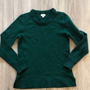 J. Crew Women's Deep Green Crew Neck Sweater